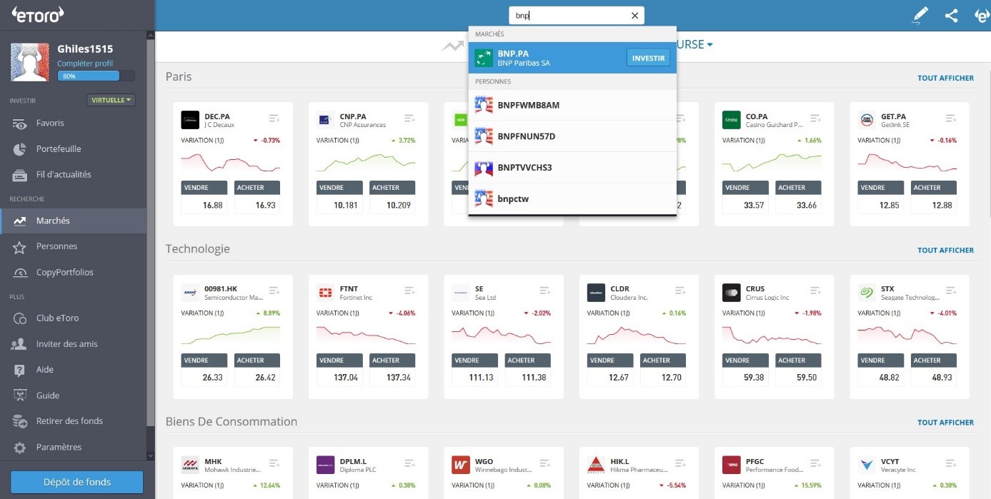 acheter action BNP Paribas - rechercher l'action