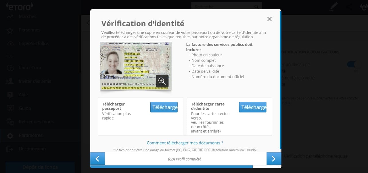 Confirmation d'identité