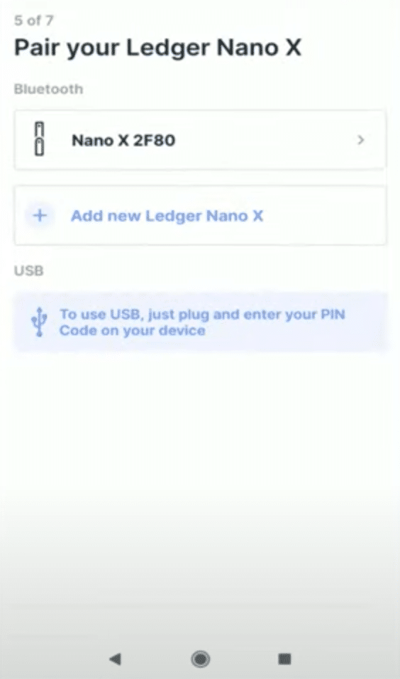 Connecter Ledger Nano X