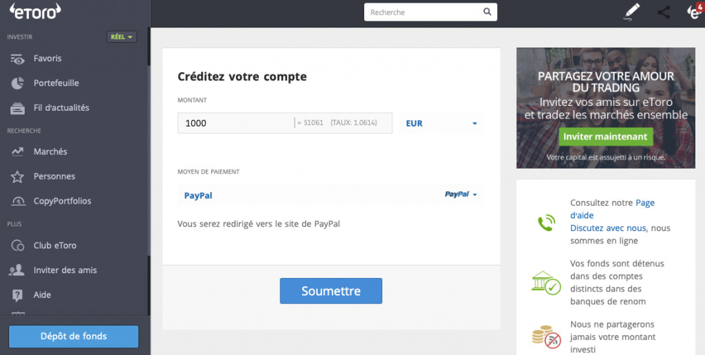 Effectuer un dépôt
