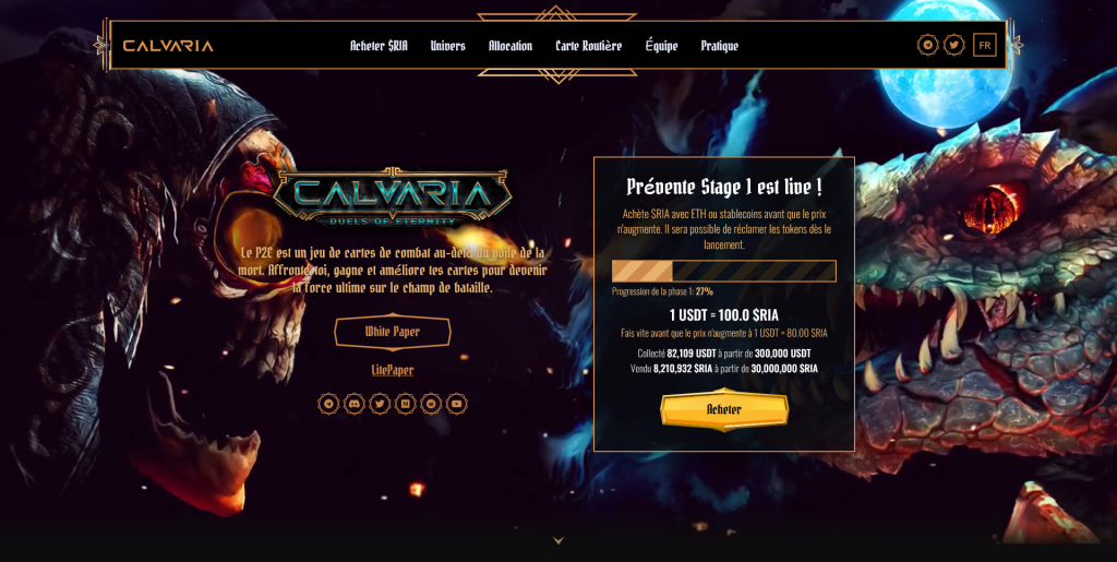 Calvaria : meilleur projet crypto pour jeu des cartes