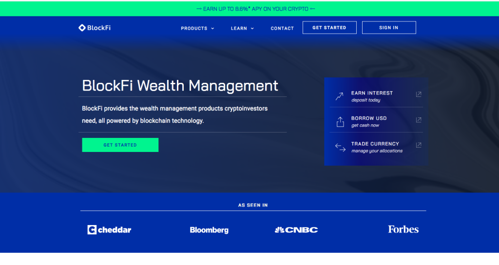 Gagner bitcoin: interface BlockFi Wealth Management
