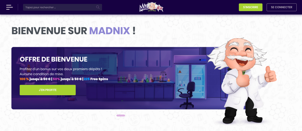 Screenshot casino en ligne Madnix