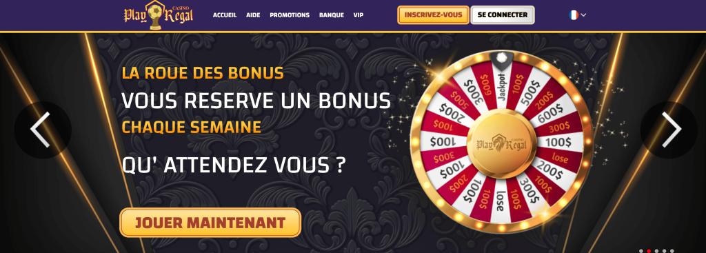 Screenshot casino en ligne Play Regal