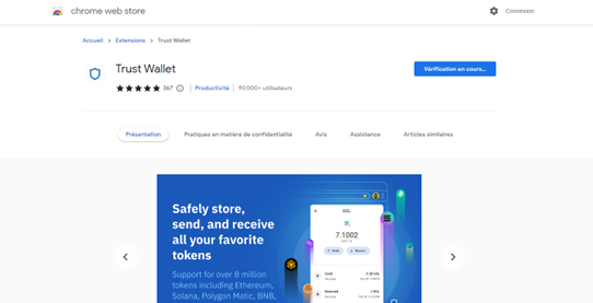 Acheter Battle Infinity avec l'extension Chrome Trust Wallet