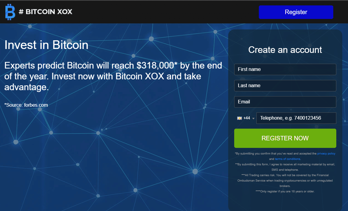 bitcoin xox signup