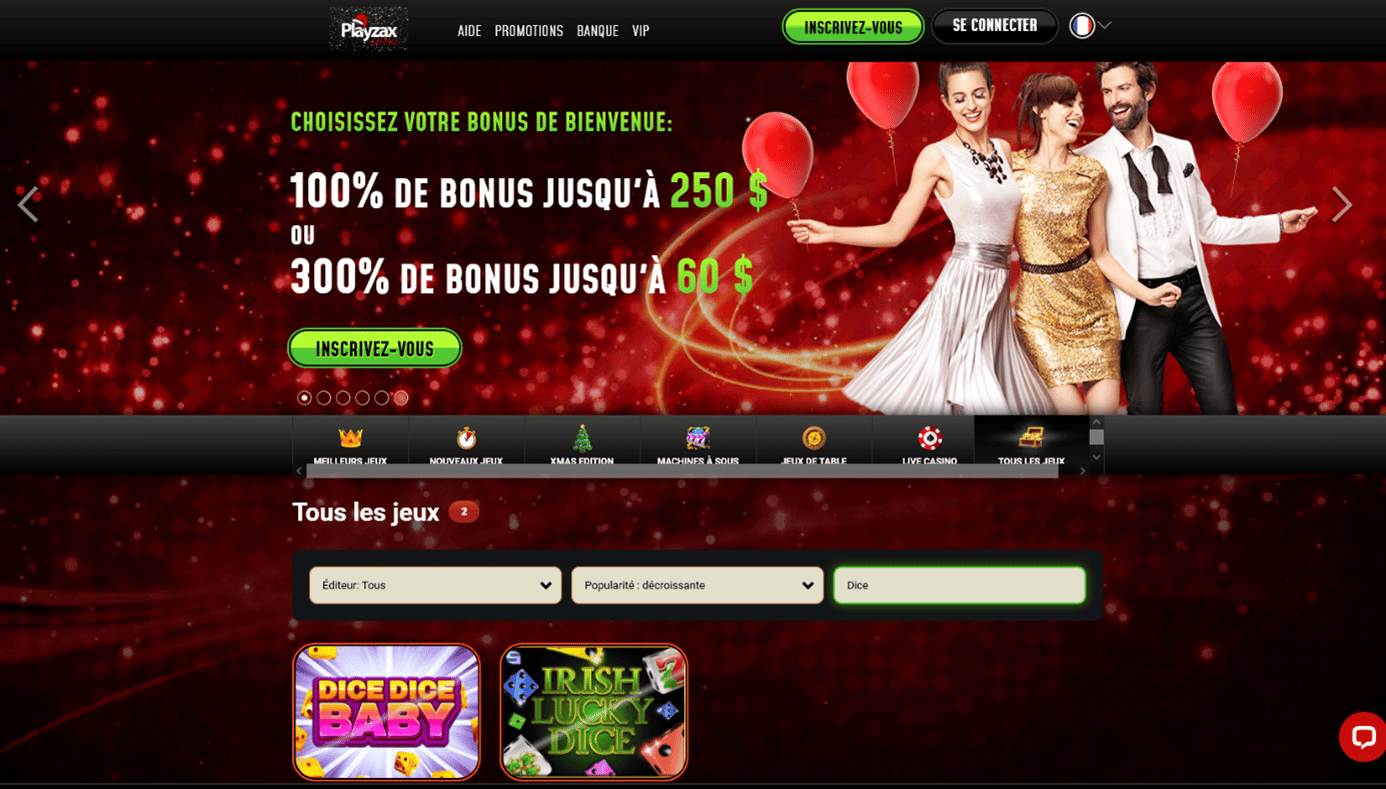 Meilleurs jeu de dés casinos en ligne : Playzax