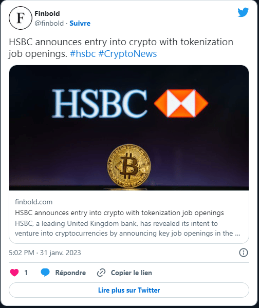 HSBC et secteur crypto