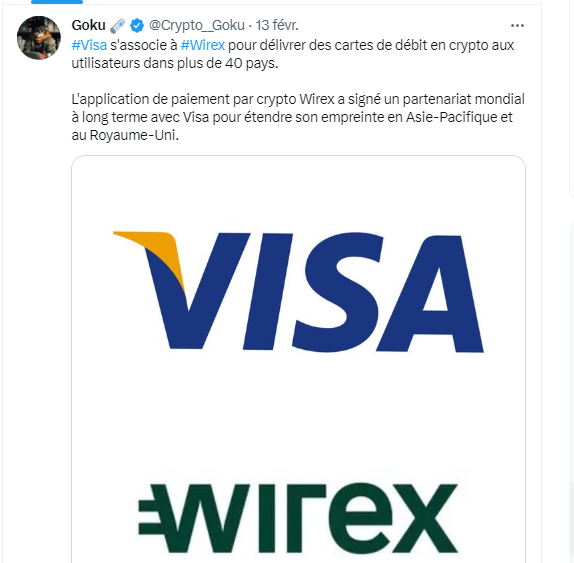 Partenariat de taille entre Wirex et Visa pour lancer les cartes  de débit crypto
