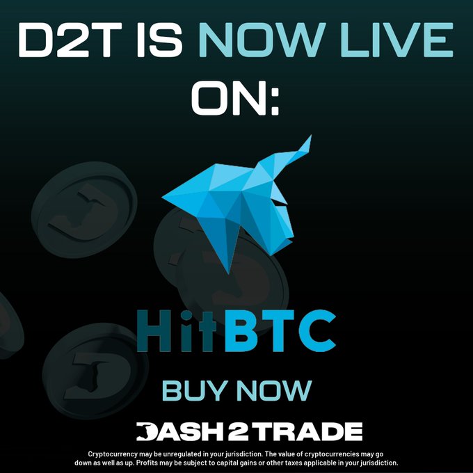 Nouveau listing du token D2T sur XT.com et HitBTC