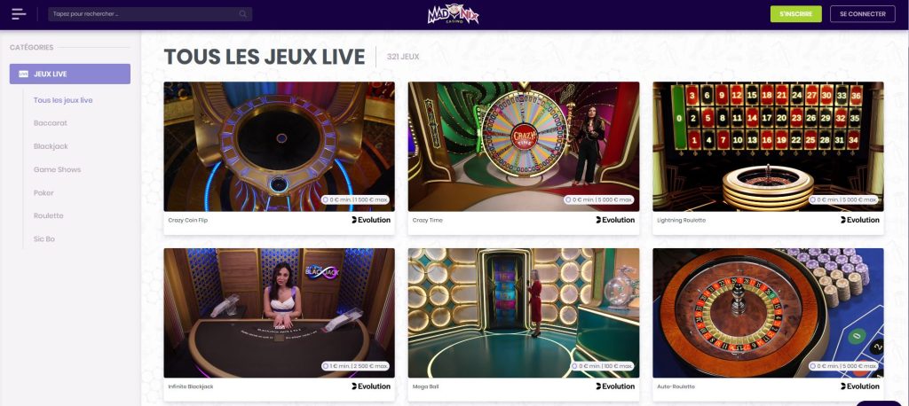 madnix casino retrait