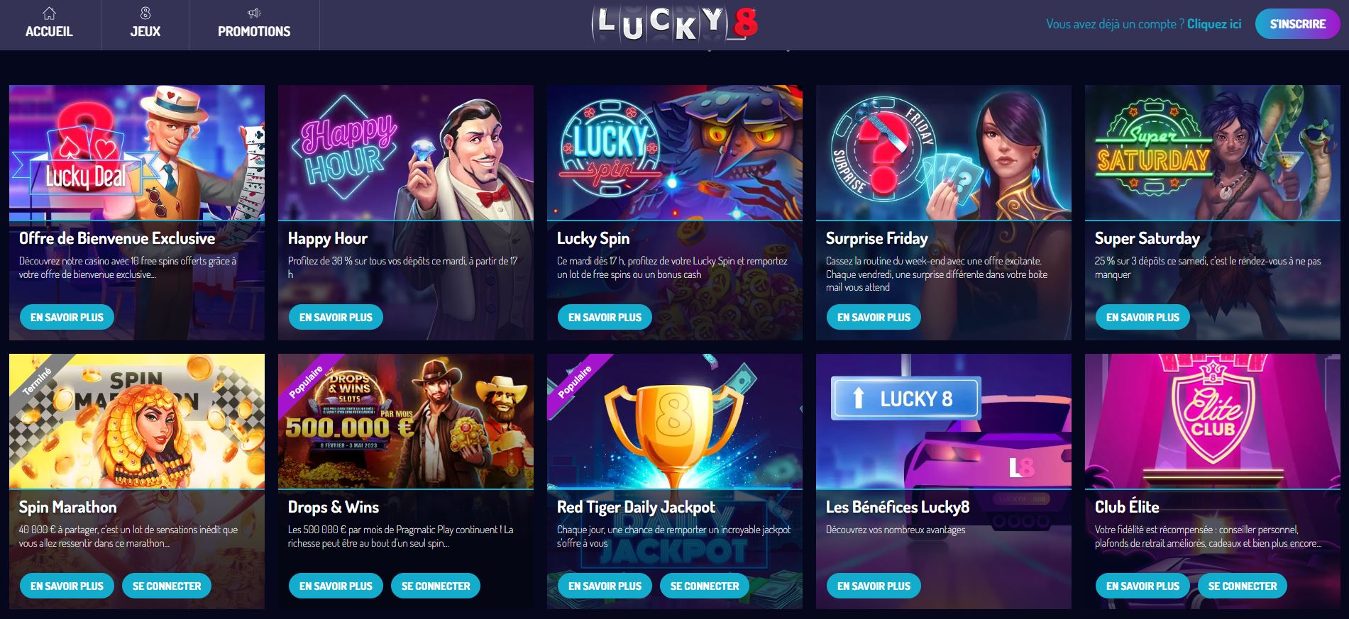 Promotions sur Lucky8 casino
