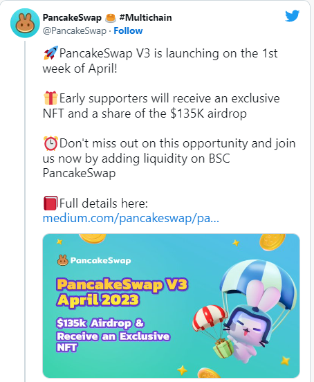 La troisième version de PancakeSwap arrive en avril