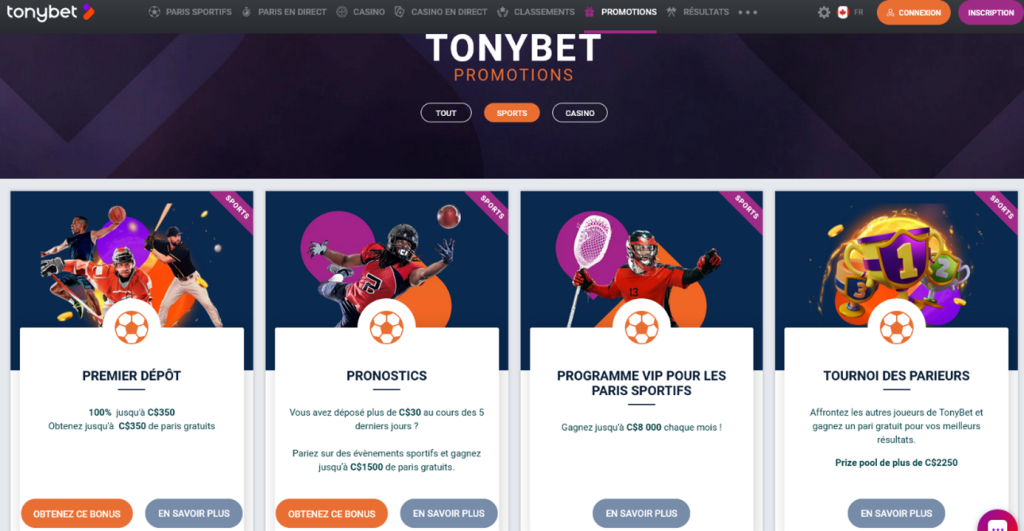 meilleurs sites pour parier sur la ligue des champions : Tonybet