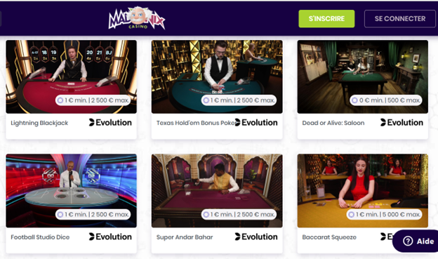 meilleurs casinos live : Madnix