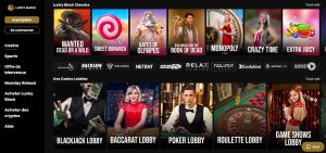 Lucky Block - Lobby - Meilleur casino en ligne argent réel