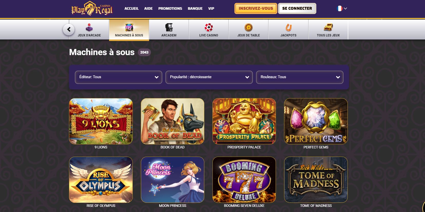 Play Regal - Slots - Meilleur casino en ligne argent réel