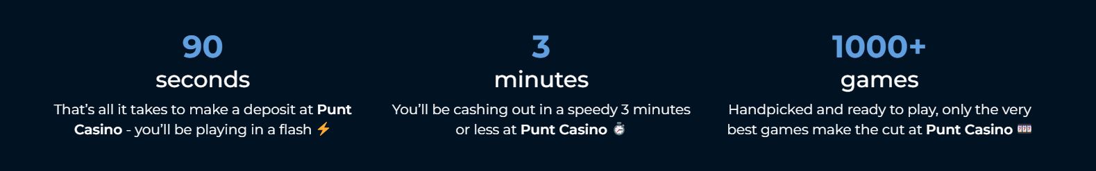 Punt Casino - Transactions rapides - Crypto casino