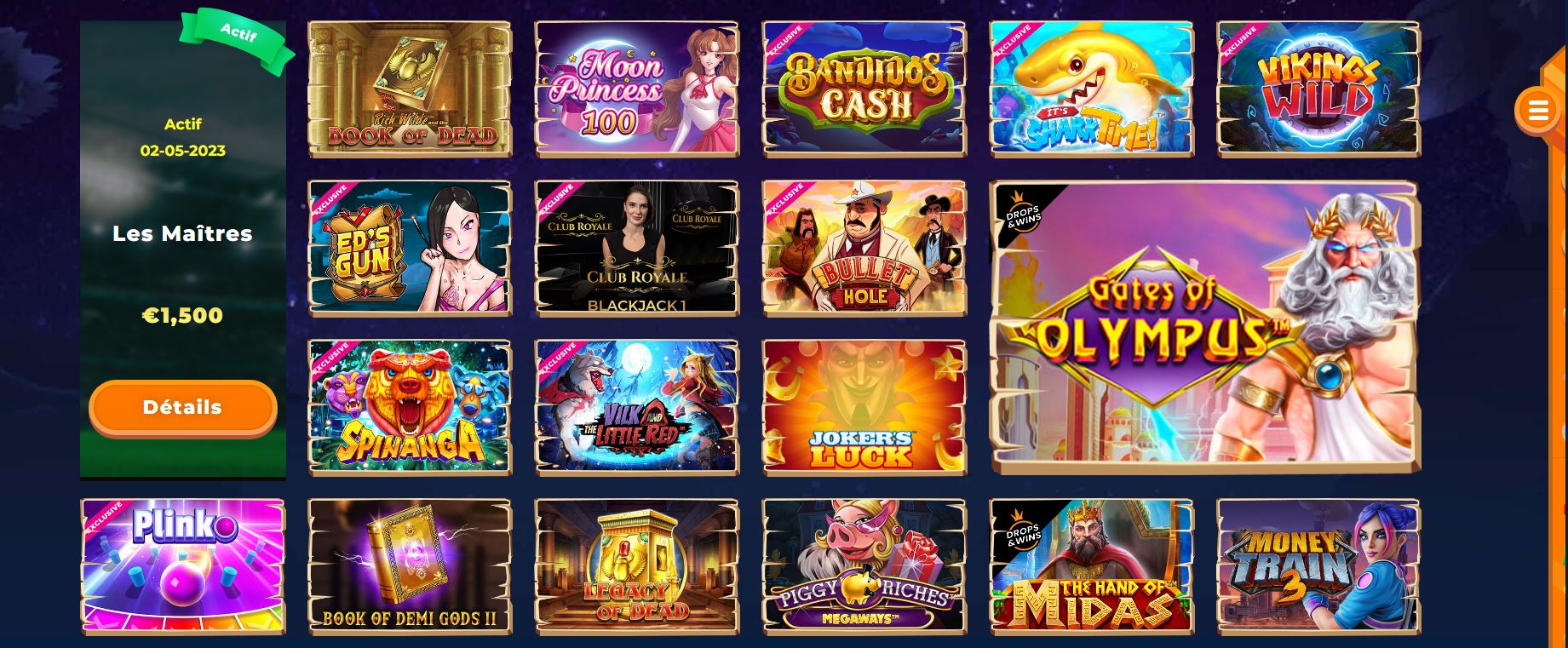 Wazamba - Jeux - Crypto casino