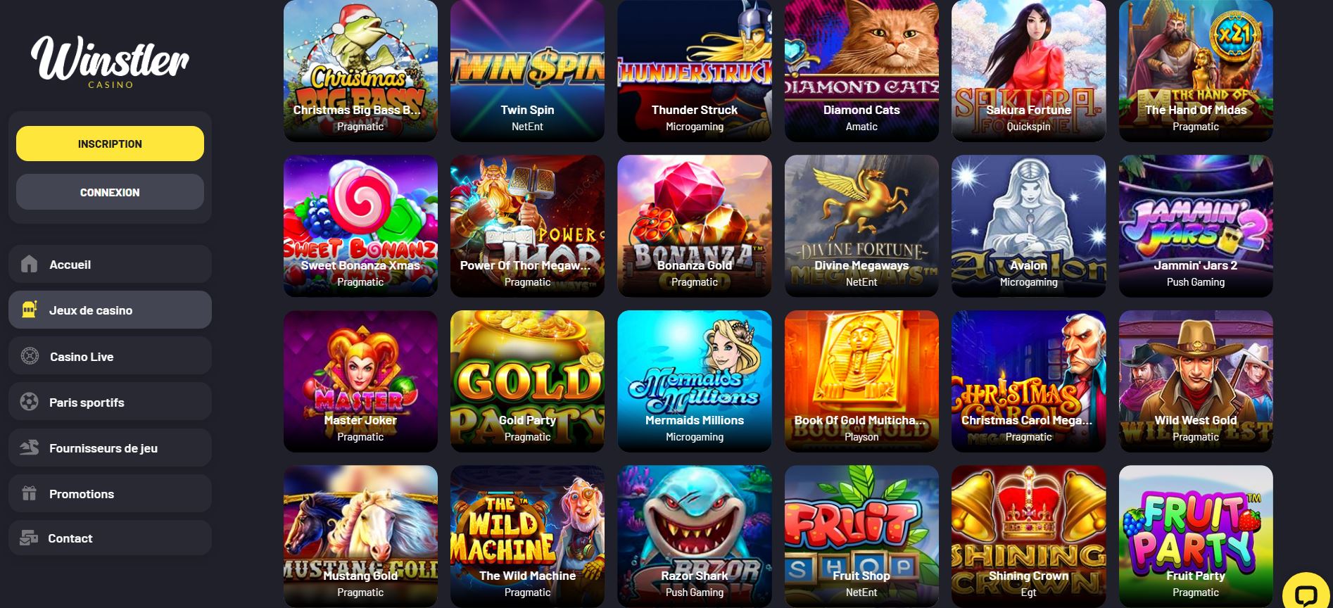 Winstler - Jeux - Crypto casino