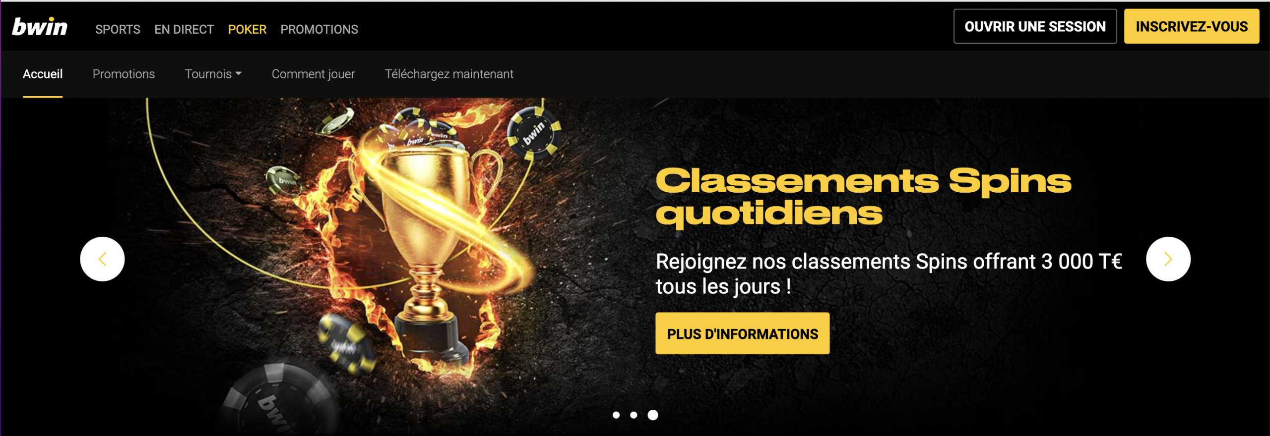 Bwin - page d'acceuil