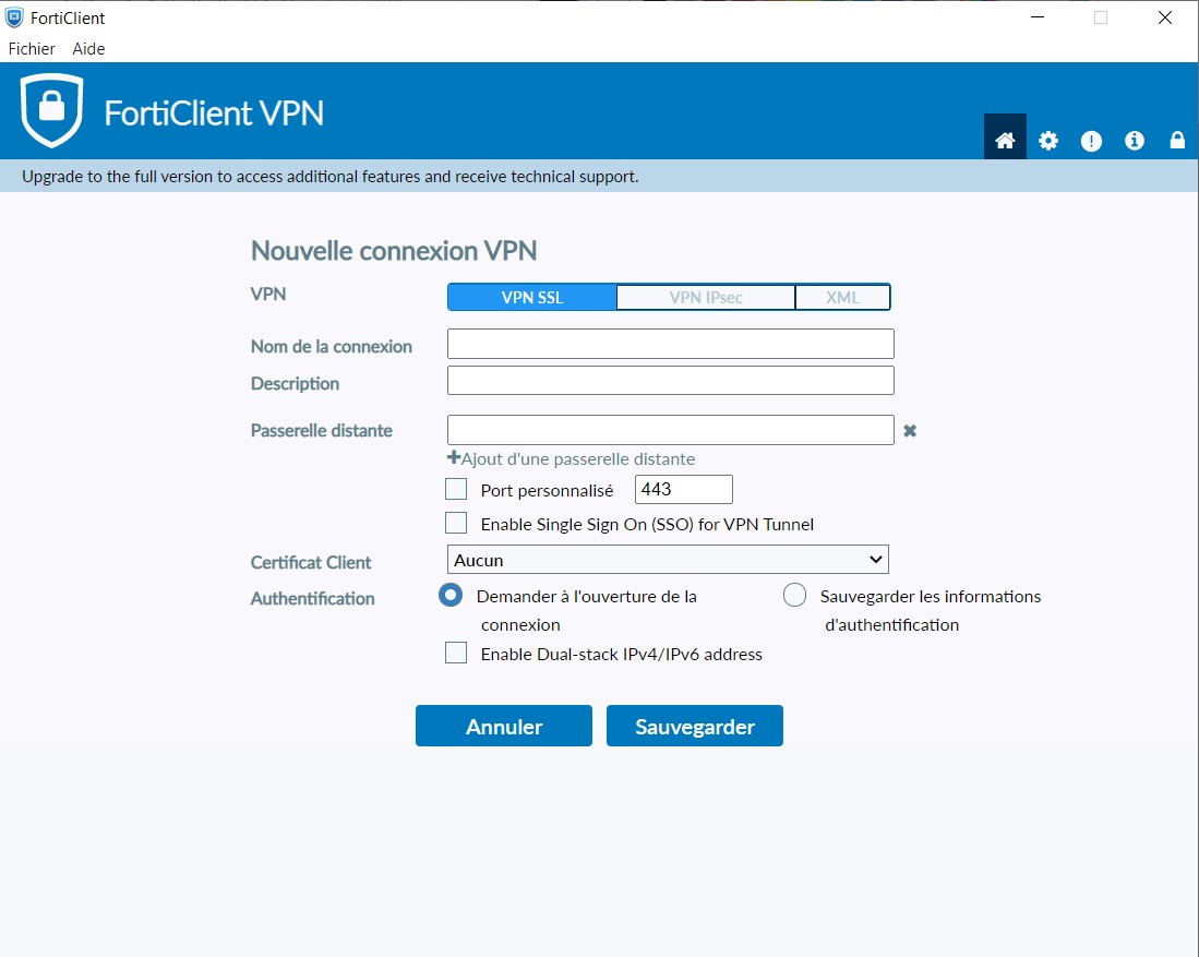 Configurer FortiClient VPN2