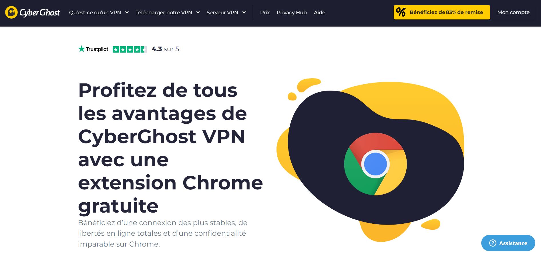 CyberGhost VPN - Accueil - VPN Chrome