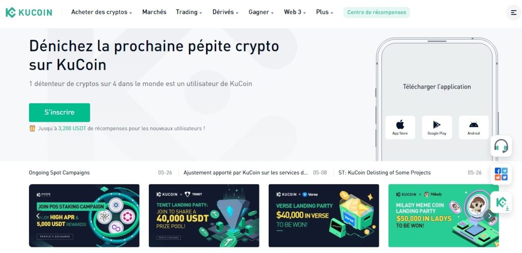 KuCoin- page-d-acceuil