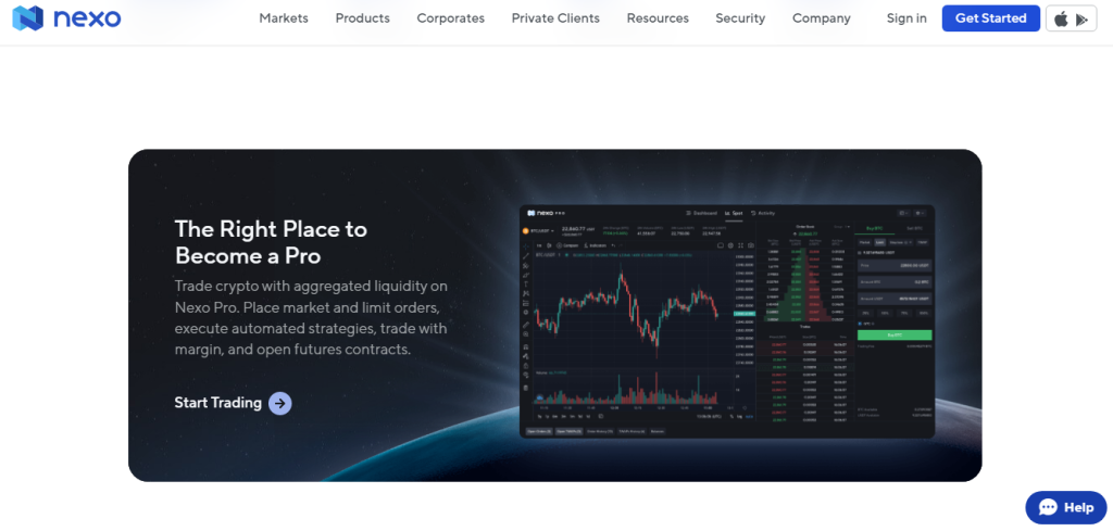 Nexo Pro - trading