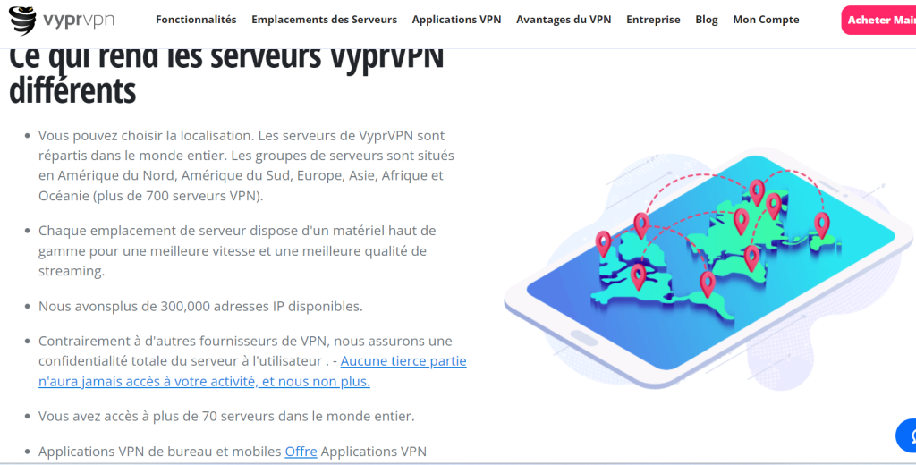 Avis Vypr VPN : Serveurs