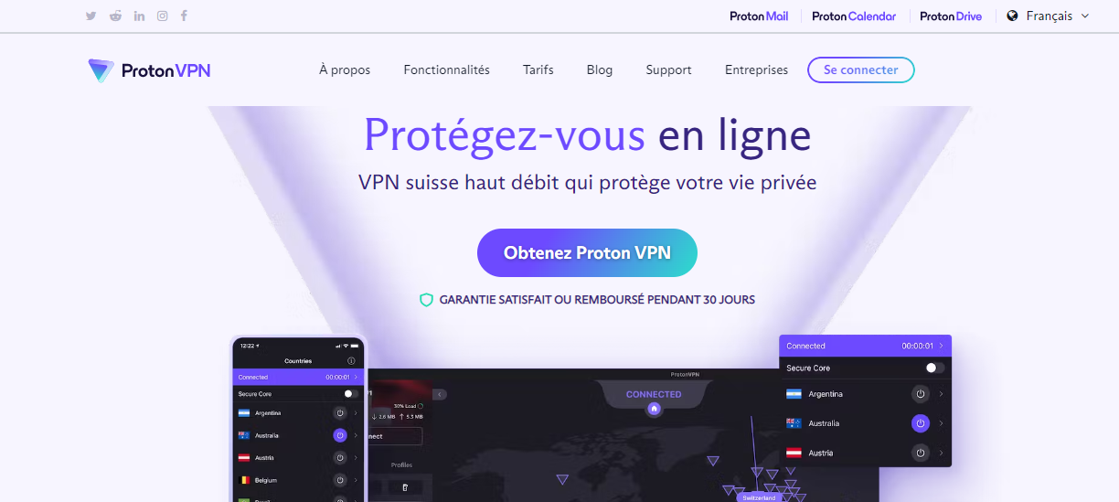 ProtonVPN - VPN gratuit