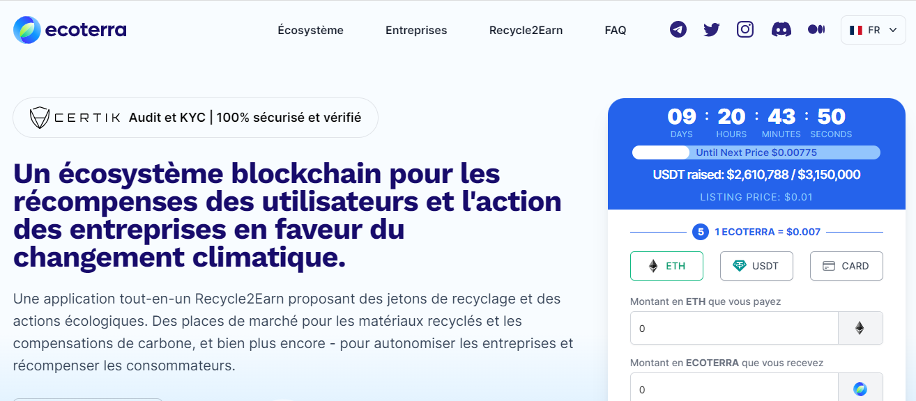 ecoterra - cryptomonnaie metaverse
