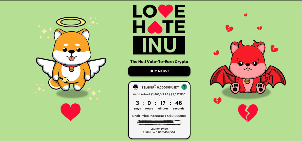 Love Hate Inu - cryptocurrency for less than 1€