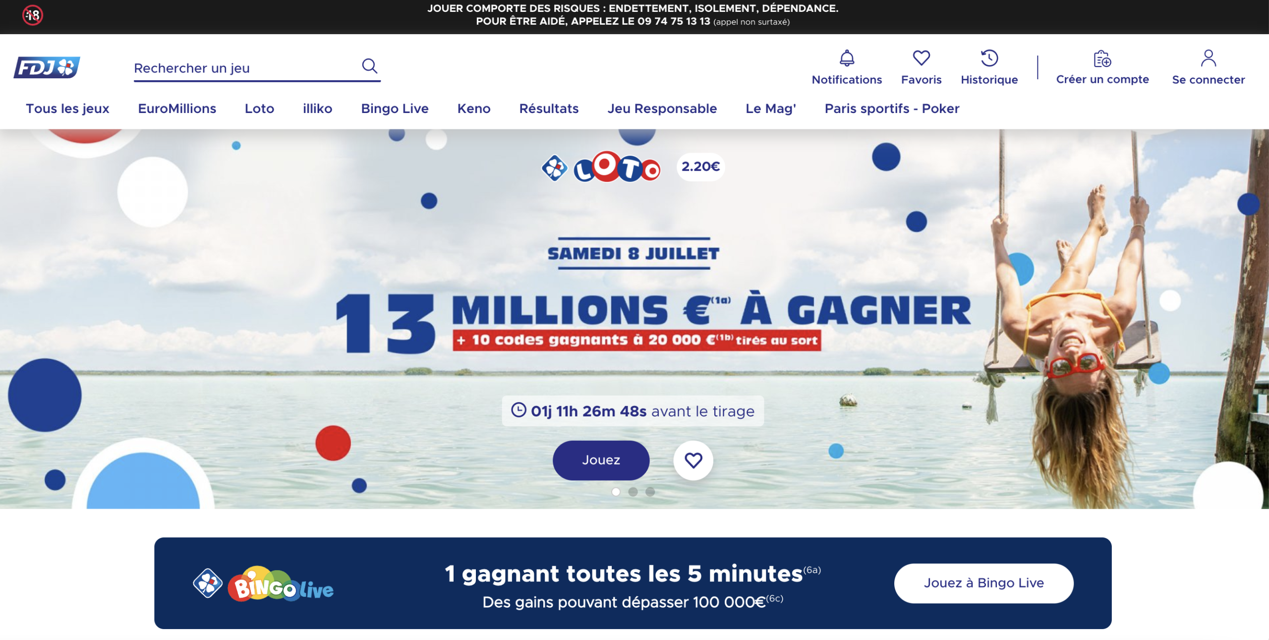 5. FDJ : L'emblématique plateforme française de jeux d'argent