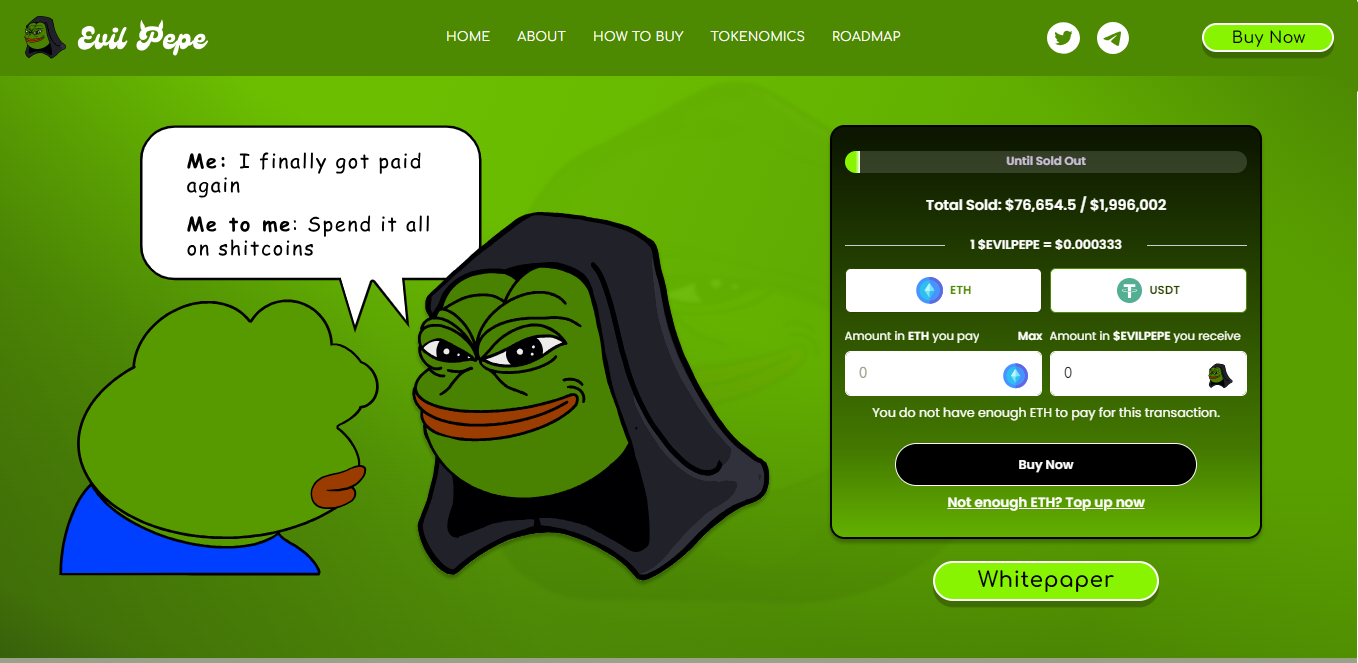 Investir dans Evil Pepe Coin