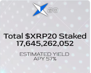 Le prix du XRP chute de 4% mais 17 milliards de tokens stakés par les investisseurs du XRP20, le pump de listing sur les DEX arrive bientôt