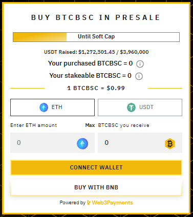 Prédiction Bitcoin BSC - prévente des tokens