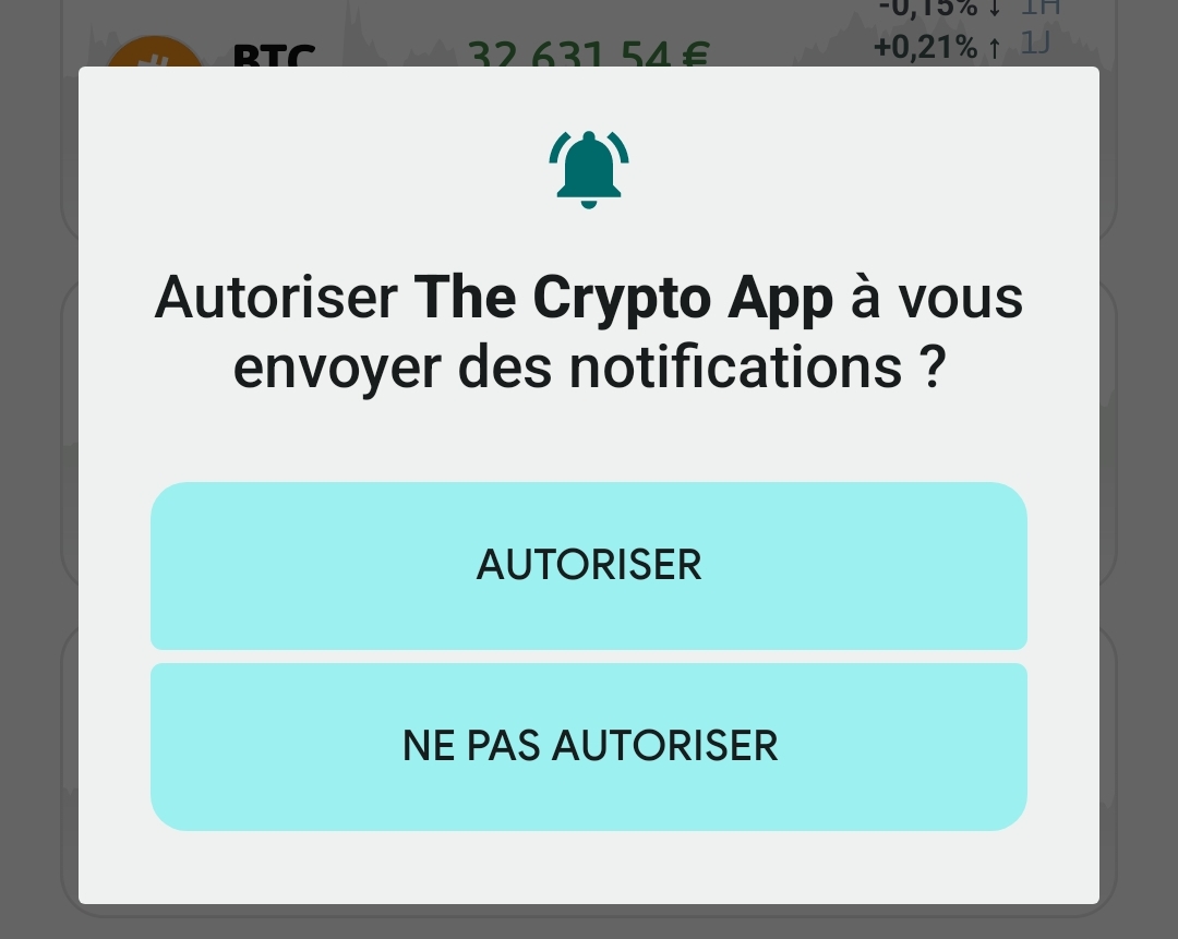 the crypto app notifications