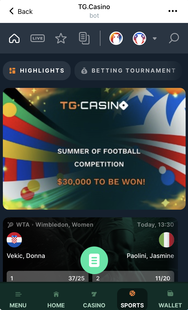 TG.Casino sur Telegram