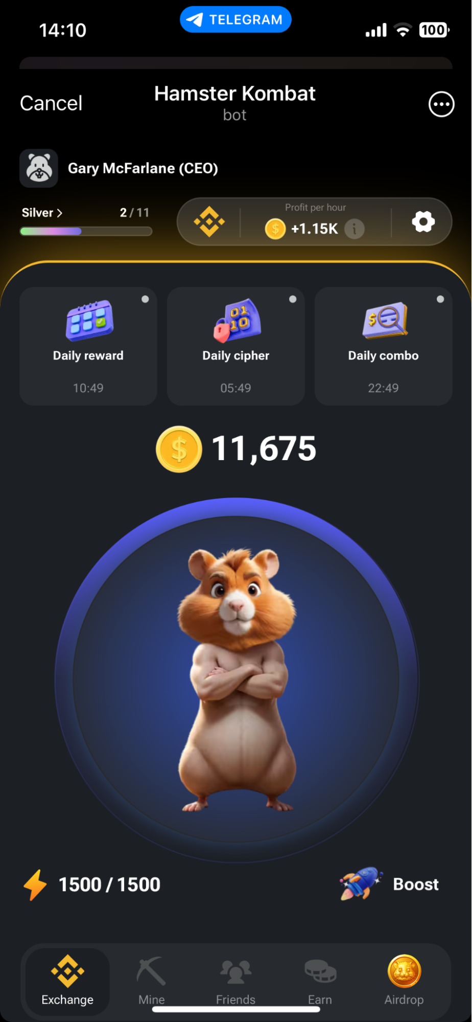 hamster kombat appli Telegram