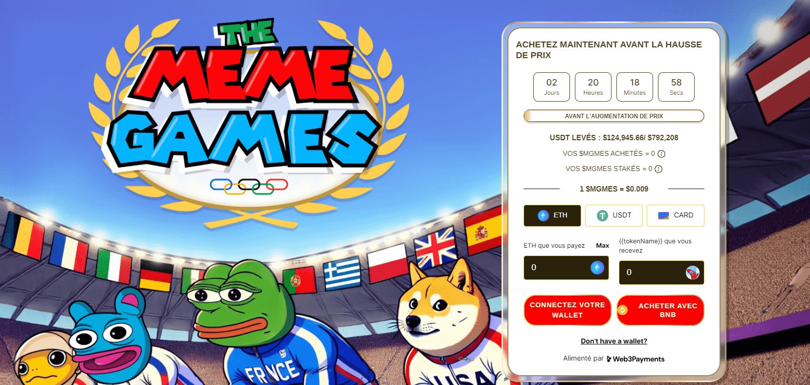 page de prévente de The Meme Games-min