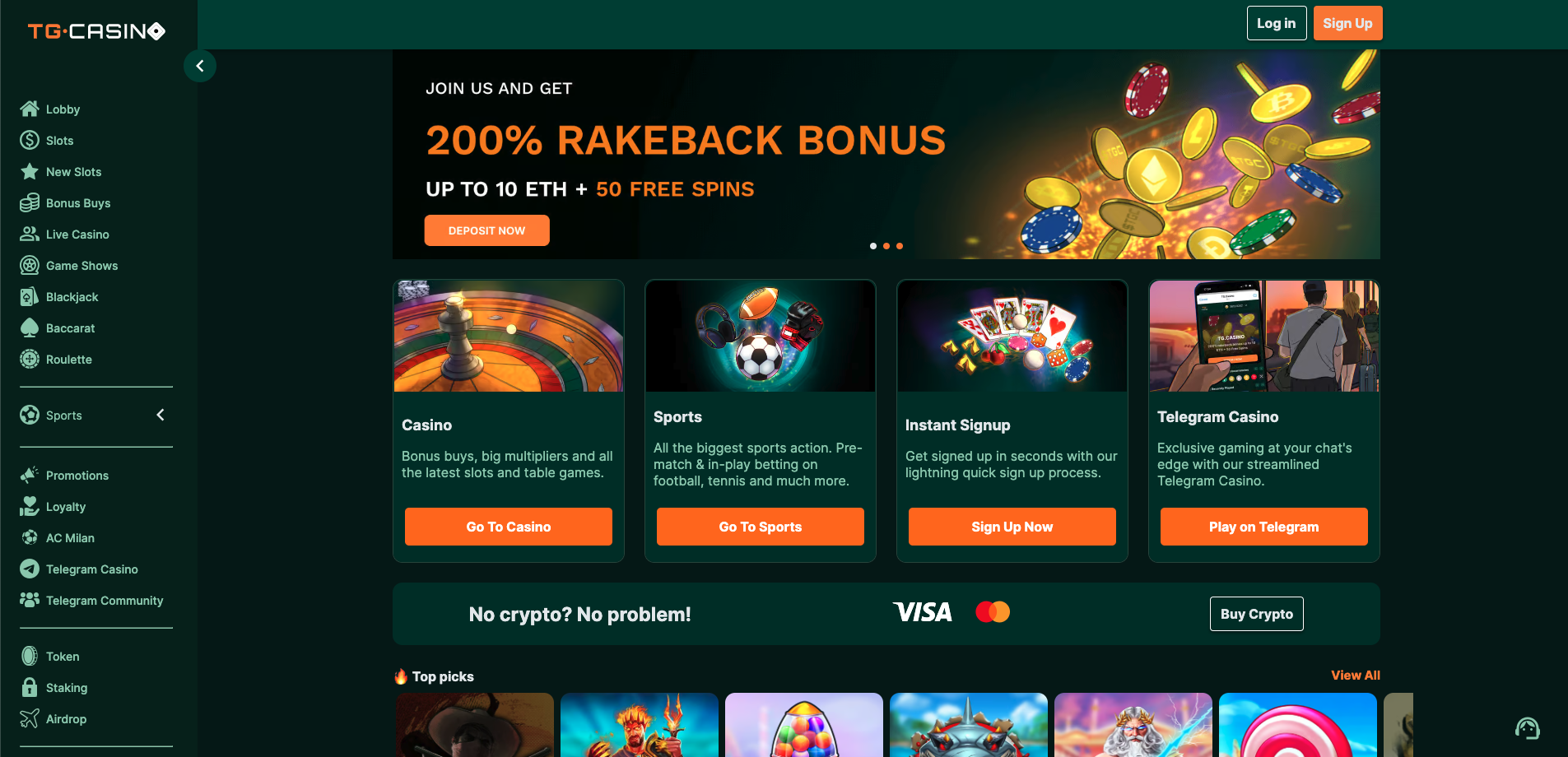 TG casino crypto