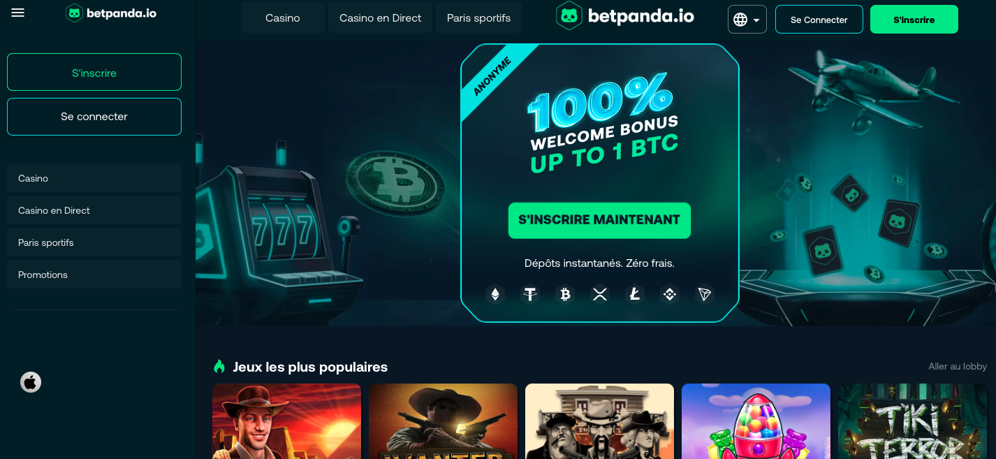 BetPanda casino homepage