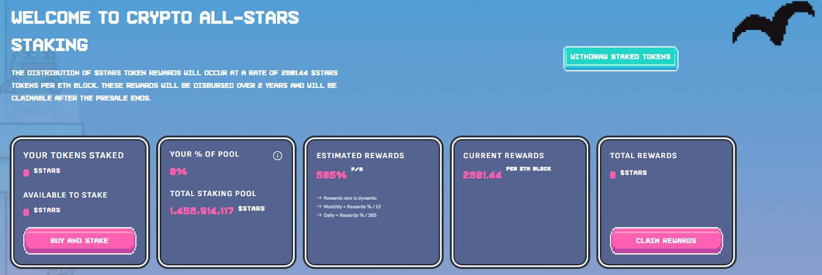 crypto all stars staking memecoins memevault