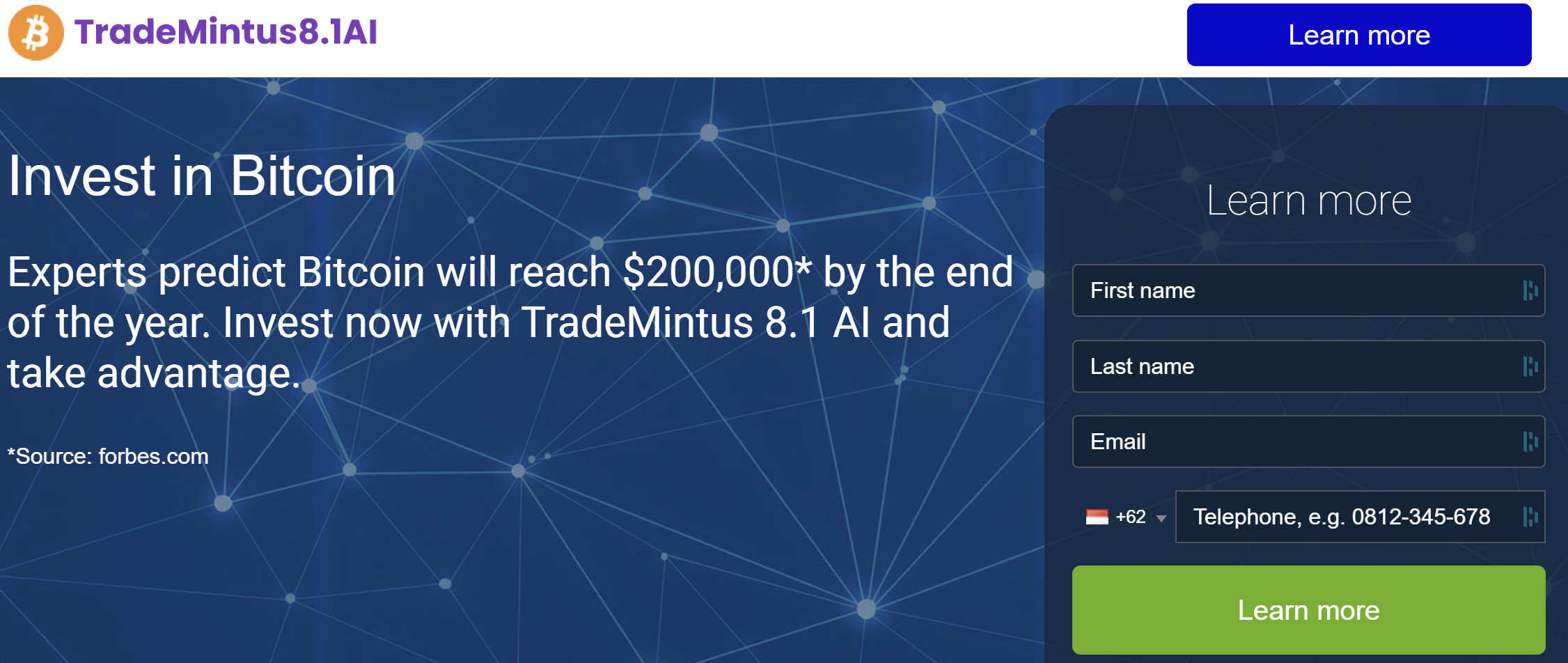 TradeMintus 8.1 AI acceuil