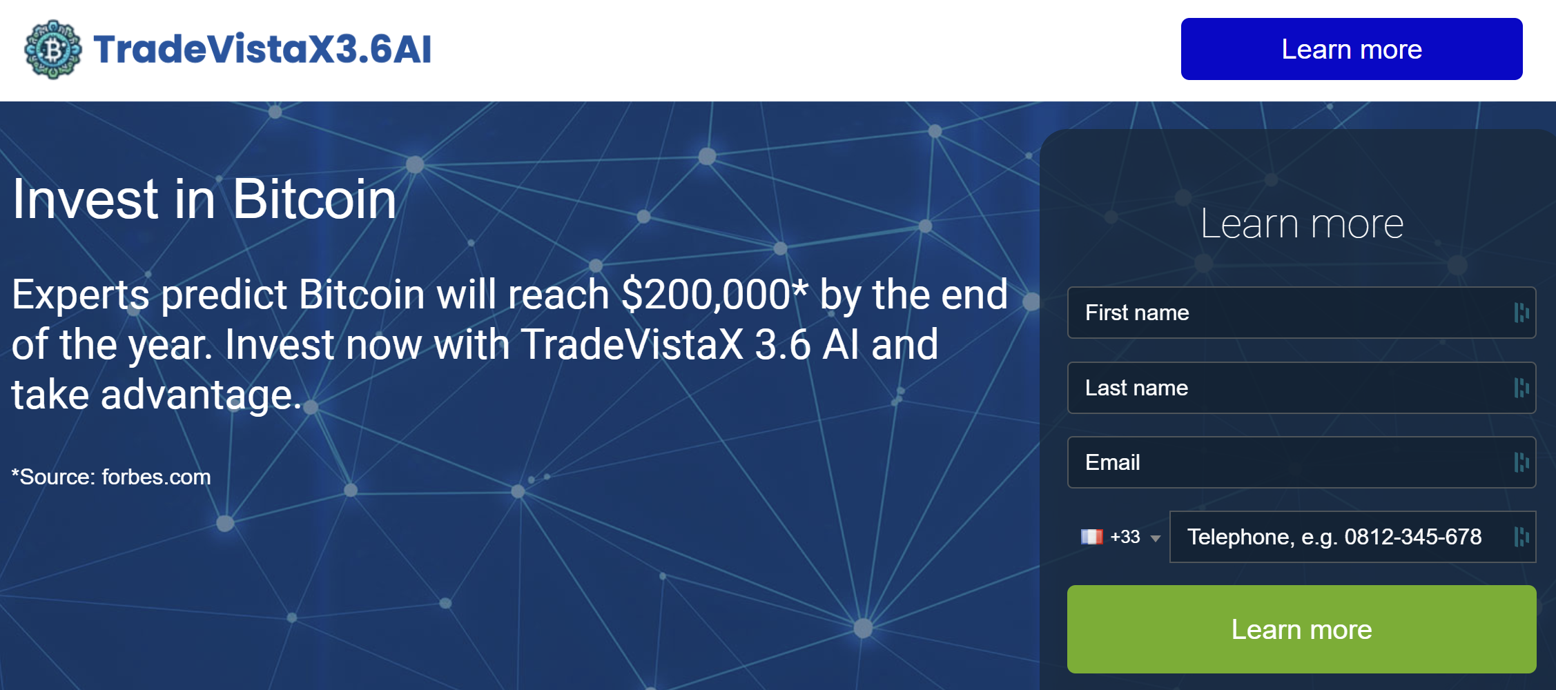 trade vistaX 3.6AI acceuil