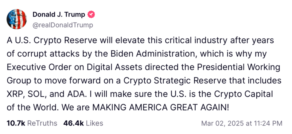 Réserve crypto
