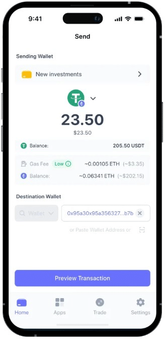 envoi cryptos vers meilleur hot wallet
