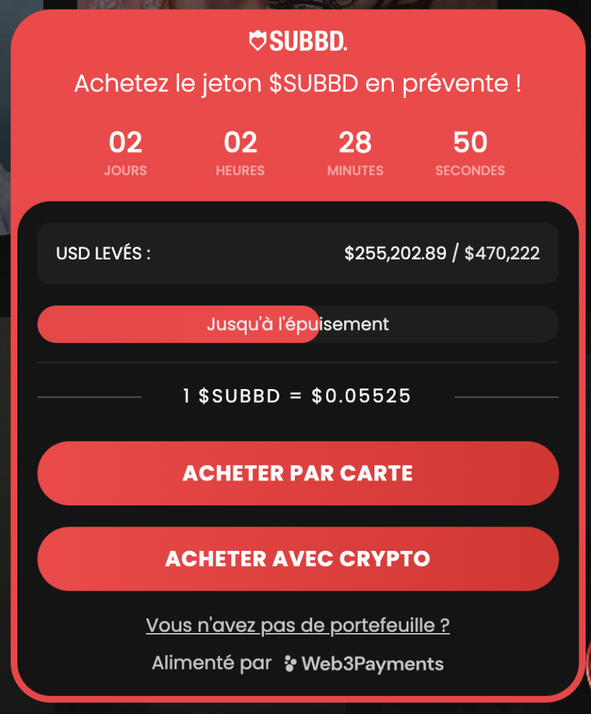 Prédictions de prix SUBBD 