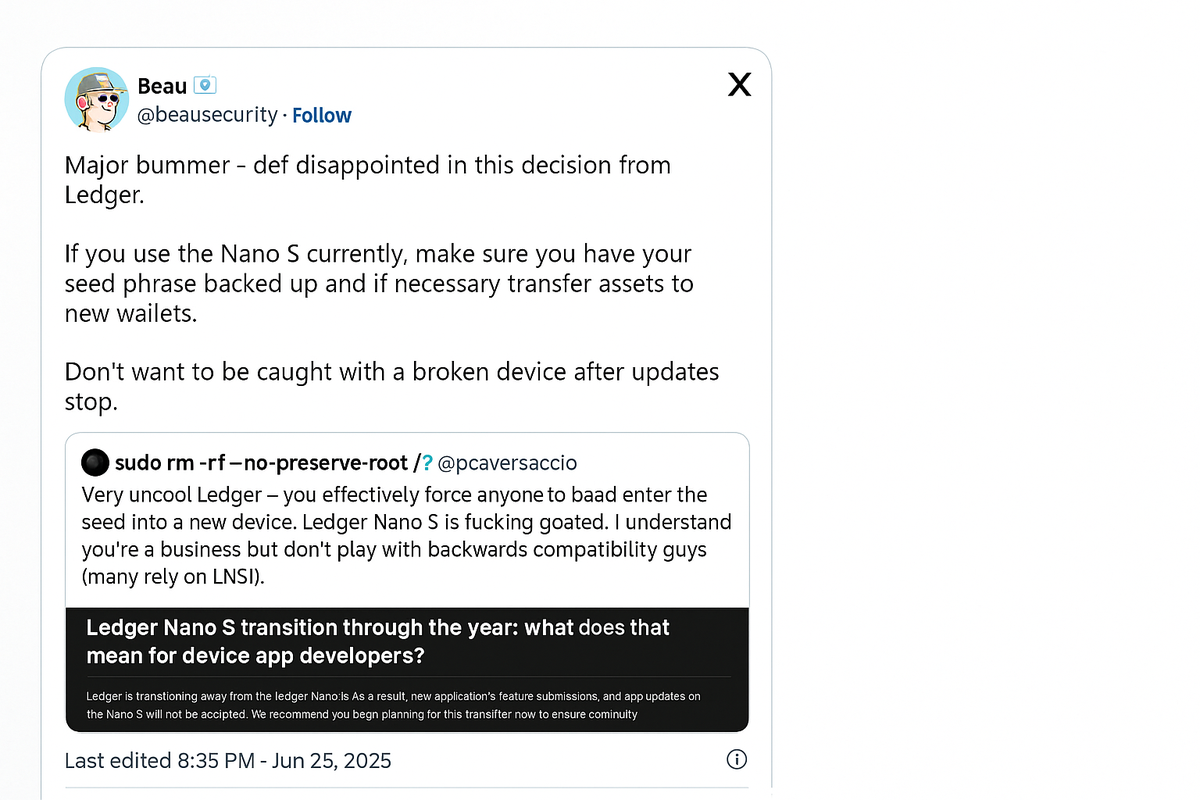 tweet ledger nano s